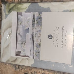 Hotel collection pillow sham blue and white floral
